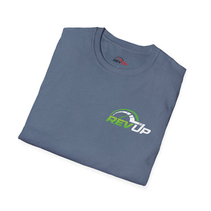 RevUp Green White Cotton tee